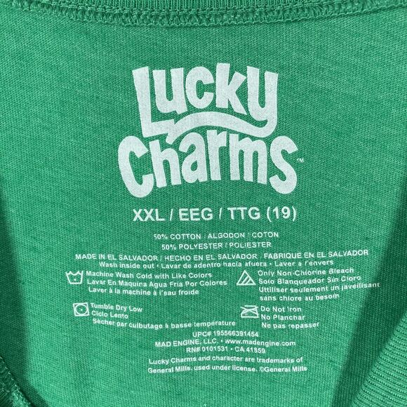 Lucky Charms Short Sleeve Green Cotton T-Shirt (XX-Large) EUC • Teen / Juniors - Picture 2 of 4